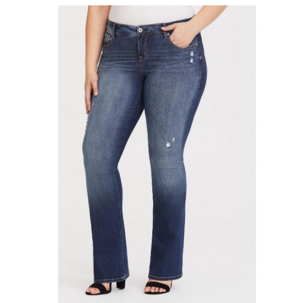 NWOT Torrid Plus Size Dark Wash Slim Boot Cut Jeans Size 18 Style 11426225